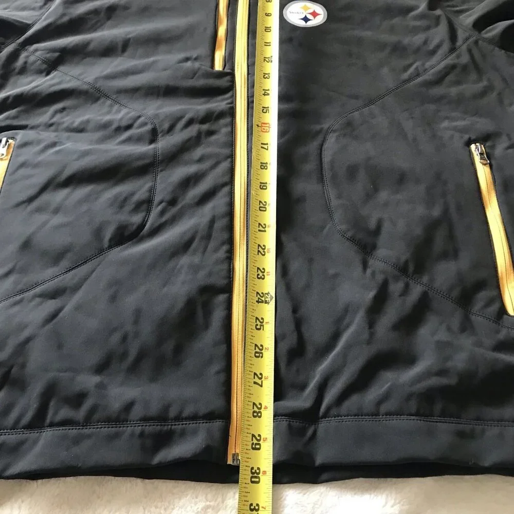 Pittsburgh Steelers Soft Shell Jacket Fleece Lined‎ Black Gold NFL M Size XXL